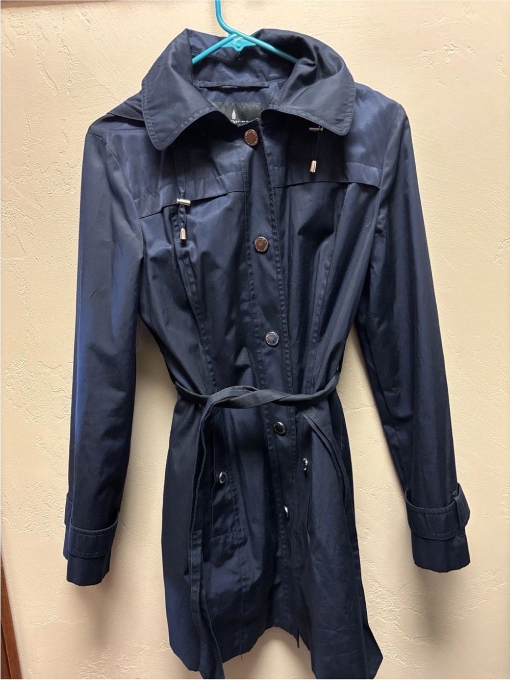 London Fog Navy Belted Trench Coat